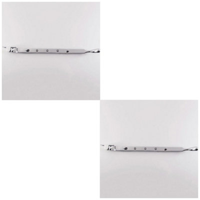 2 PACK - Bulb Ended Casement Window Stay 305 x 16mm Polished Chrome Pear Drop Handle Bar