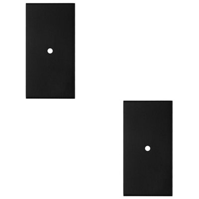 2 PACK - Cabinet Door Knob Backplate - 76mm x 40mm Matt Black Cupboard Handle Plate