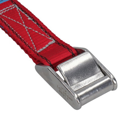 2 Pack Cam Buckle Strap Stainless Steel 3.7m Tie Straps S Hooks - 3