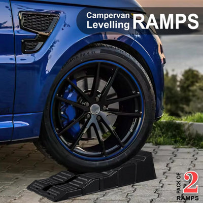 2 Pack Campervan Levelling Ramps, 2 Pack 5 Ton Heavy Duty Vehicle Ramps ...