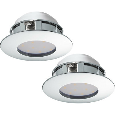 2 Pack Chrome Round LED Downlights for Wall and Ceiling Installation