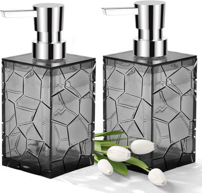 2 Pack clear acrylic plastic liquid soap dispensers for bathroom and ...