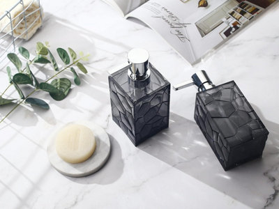 2 Pack clear acrylic plastic liquid soap dispensers for bathroom and ...