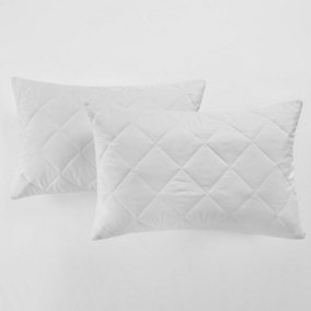 2 Pack Cosy Quilted Pillow Protector Topper Pillowcases Cover Bed