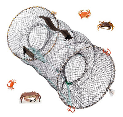 2 Pack Crab Net For Prawn Shrimp Crayfish Lobster Eel Live Bait Fishing Pot  Basket