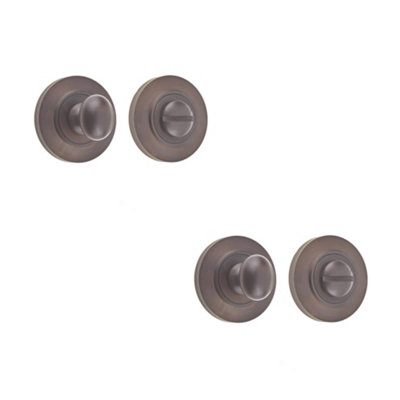 2 PACK Dark Bronze Inner Turn & Release Lock with Rose Options - Door ...