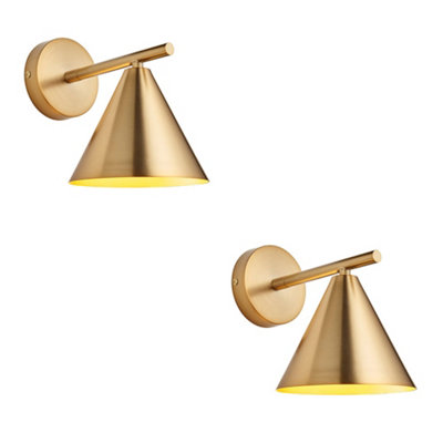 2 Pack Dimmable Antique Brass Wall Sconce - Modern Lighting for Home Decor