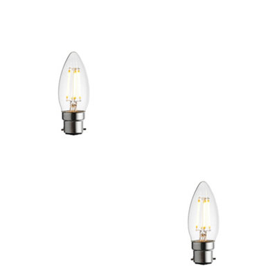 2 Pack Dimmable B22 Candle LED Light Bulbs - Warm White 2700K for Cozy ...