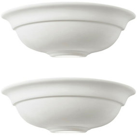 2 PACK Dimmable LED Wall Light Unglazed Ceramic Lounge Lamp Up Lighting Fitting