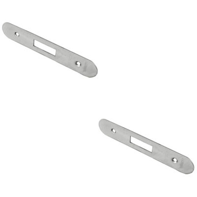 2 PACK - Door Frame Forend Strike and Fixing Pack Setfor Deadlocks ...