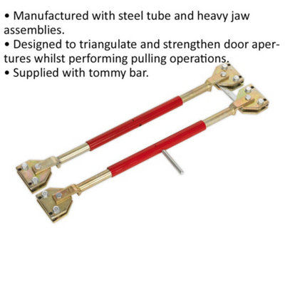 2 PACK Door Restraining Steel Bars with Tommy Bar - 830mm to 1160mm ...