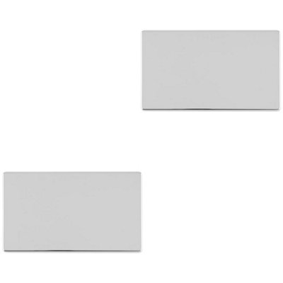 2 PACK Double SCREWLESS POLISHED CHROME Blanking Plate Round Edged Wall Cover
