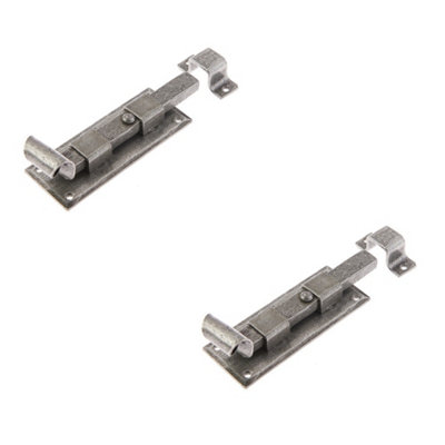 2 PACK Durable 102mm Pewter Straight Bolts for Secure Door Hardware - Door Bolt Lock