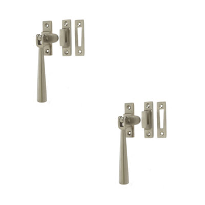 2 PACK Durable 110mm Satin Nickel Casement Fasteners for Secure Windows - Window Handle