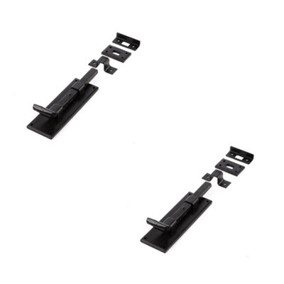 2 PACK Durable 152mm Black Straight Bolts for Enhanced Security - Door Bolt Lock