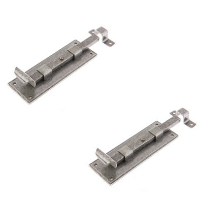 2 PACK Durable 152mm Pewter Straight Bolts for Enhanced Security - Door Bolt Lock
