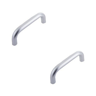 2 PACK Durable 19mm D Shape Aluminium Pull Handle with Satin Anodised Finish - Door Handle