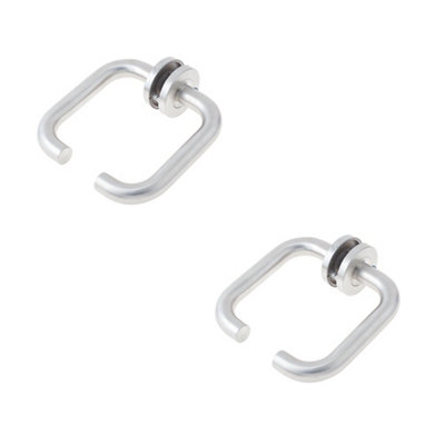 2 PACK Durable 19mm Polished Stainless Steel Door Handle on Rose ...