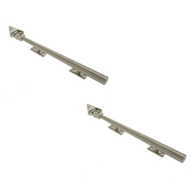 2 PACK Durable 250mm Satin Nickel Casement Stays for Windows - Window Peg Bar