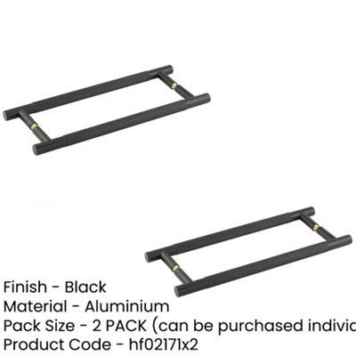 2 PACK Durable 300mm Black Back to Back Pull Handle for Doors - Door Handle