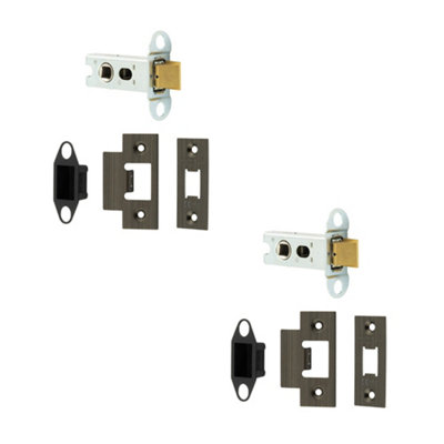 2 PACK Durable 64mm Antique Brass Tubular Latch with 45 Degree Short Travel