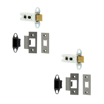 2 PACK Durable 64mm Gun Metal Tubular Latches for Secure Doors