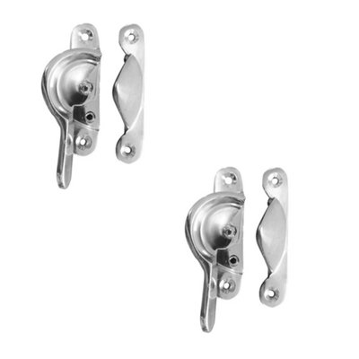 2 PACK Durable 65mm Polished Chrome Narrow Locking Fasteners for Secure Assembly - Window Fastener