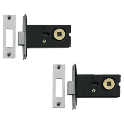2 PACK Durable 76mm Box Deadbolts with 8mm Spindle in Satin Stainless Steel for Maximum Security - Door Bolt