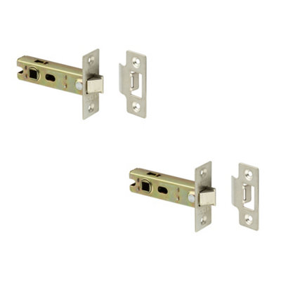 2 PACK Durable 76mm Nickel Plated Tubular Latches for Secure Closure and Easy Operation