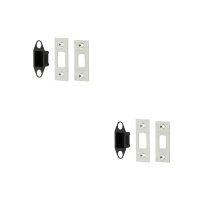 2 PACK Durable Accessory Packs for Heavy Duty Tubular Deadbolts in Satin Stainless Steel - Door Bolt