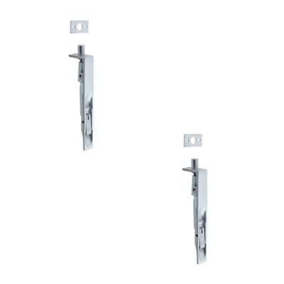 2 PACK Durable Aluminium Lever Action Flushbolts - 152x19mm Satin Anodised Finish