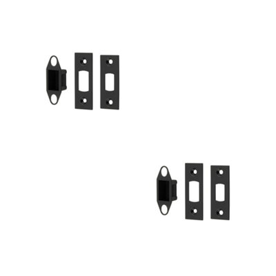2 PACK Durable Black Accessory Packs for Heavy Duty Tubular Deadbolts - Door Bolt