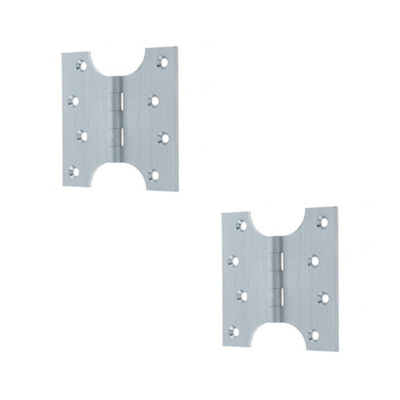 2 PACK Durable Budget Parliament Hinge - 102x100x4mm Satin Chrome - Door Hinges
