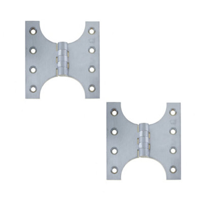 2 PACK Durable Budget Parliament Hinge - 102x151x5mm Satin Chrome - Door Hinges