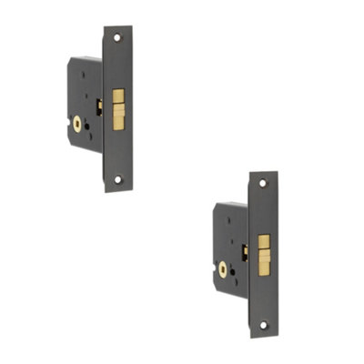 2 PACK Durable Dark Bronze Sliding Door Bathroom Lock for Ultimate Privacy - Door Lock