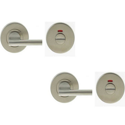 2 PACK Durable Grade 304 Stainless Steel Easy Turns & Releases with Indicator for Doors - Door Handle