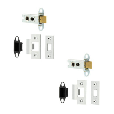 2 PACK Durable Heavy Duty Tubular Latches - 45 Degree Short Travel 64mm in Polished Stainless Steel