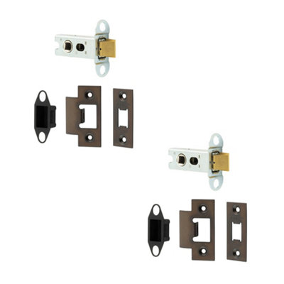 2 PACK Durable Heavy Duty Tubular Latches - 45 Degree Short Travel in Dark Bronze Finish