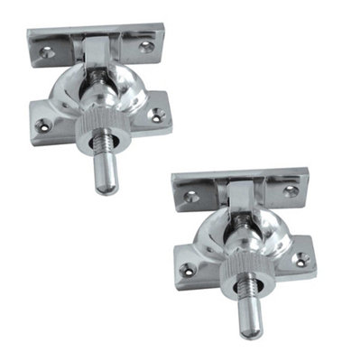 2 PACK Durable Heavy Fasteners 57x22mm in Polished Chrome Finish - Window Fastener