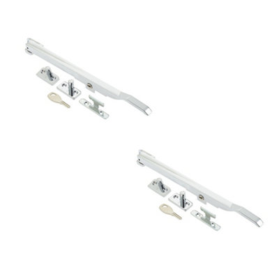 2 PACK Durable Lockable Casement Stays 250mm in Polished Chrome Finish - Window Peg Bar