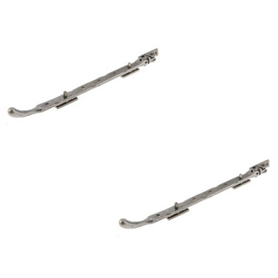 2 PACK Durable Pewter Bulb End Casement Stays 315x15x6mm for Enhanced Window Security - Window Peg Bar