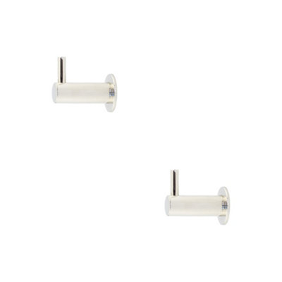 2 PACK Durable Polished Nickel Cupboard Hook for Stylish Organization - Wall Mounted Clothing Hook