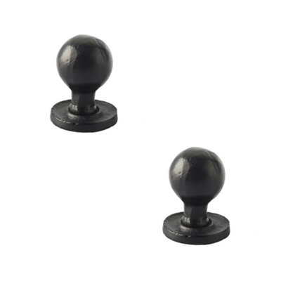 2 PACK Durable Round Black Cupboard Knob - 27x39mm for Timeless Style - Kitchen Cabinet Knob