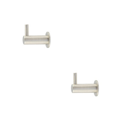 2 PACK Durable Satin Nickel Cupboard Hook for Stylish Organization - Wall Mounted Clothing Hook