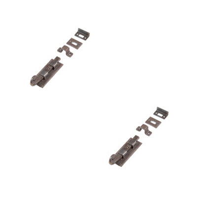 2 PACK Durable Shepherds Crook Straight Bolts 102mm in Beeswax Finish - Door Bolt Lock