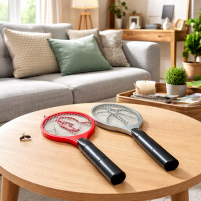2 Pack Electronic Bug Swatter Red and Grey Electric Fly Swatter ...