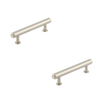 2 PACK Elegant 128mm Satin Nickel Stepped Cabinet Handle for Luxury Interiors - Kitchen Drawer Pull Handle