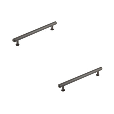 2 PACK Elegant 224mm Dark Bronze Stepped Cabinet Handle - Kitchen Drawer Pull Handle