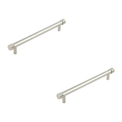2 PACK Elegant 224mm Polished Nickel Cabinet Handle for Stylish Interiors - Kitchen Drawer Pull Handle