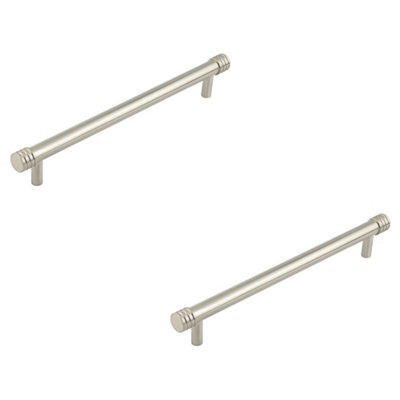 2 PACK Elegant 224mm Satin Nickel Cabinet Handle for Stylish Interiors - Kitchen Drawer Pull Handle